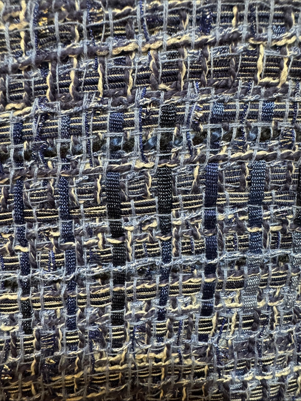 Anne Klein Blue Tweed Fringe Blazer - Picture 8 of 8